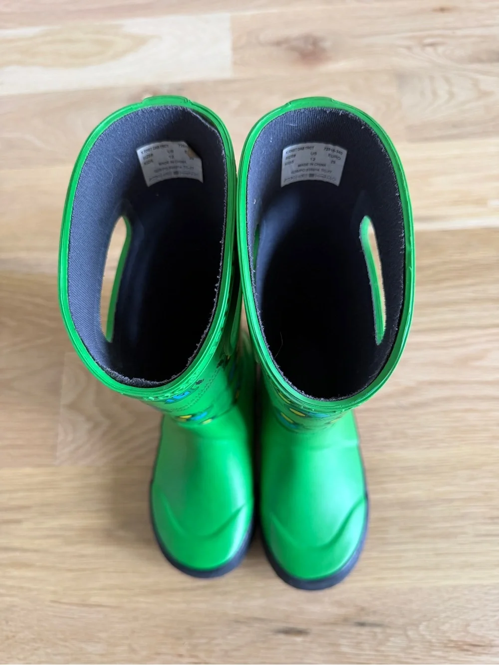 Bogs Green Tractor-Print Kids' Rain Boots - Size 12